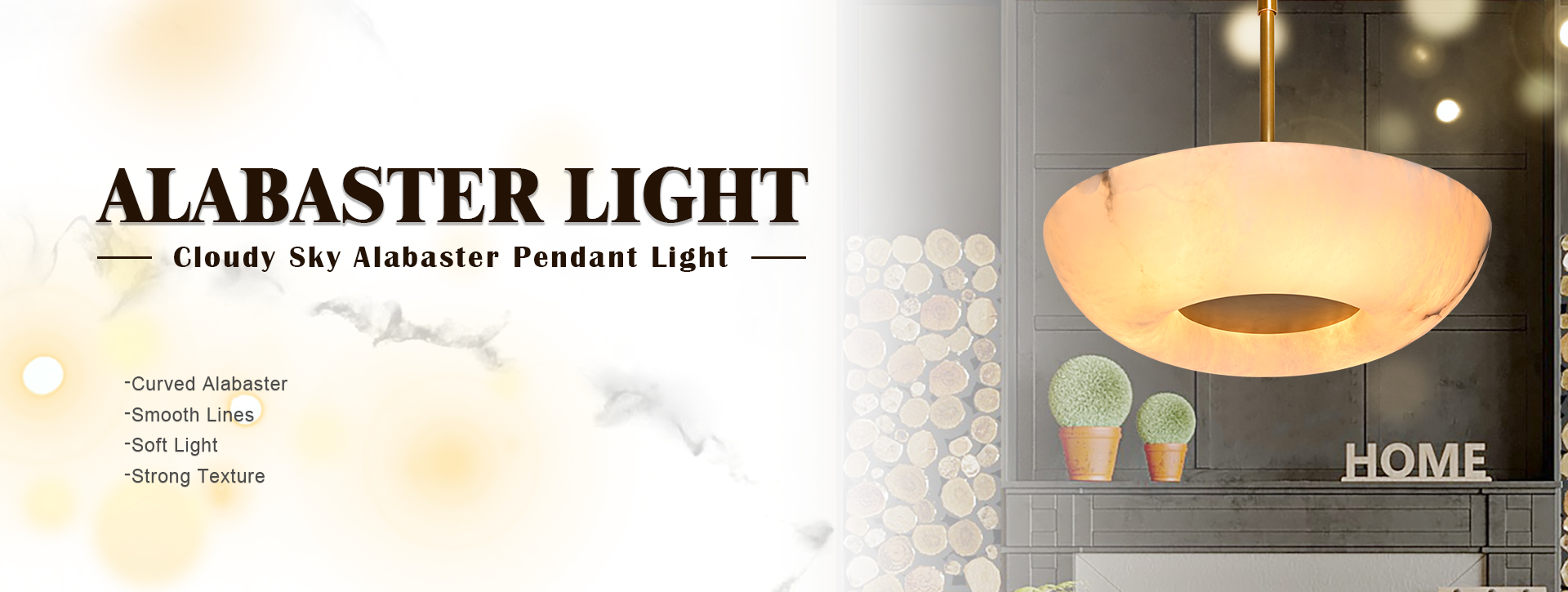 Cloudy sky alabaster pendant light